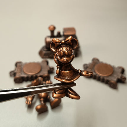 Disney Brass Diecast Metal Mascot – Mickey & Minnie 1.25" (Pre-Owned)
