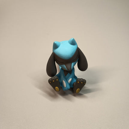 Pokemon Riolu Sleeping 2" Mini Figure – Mascot Toy (Takara Tomy, Pre-Owned)