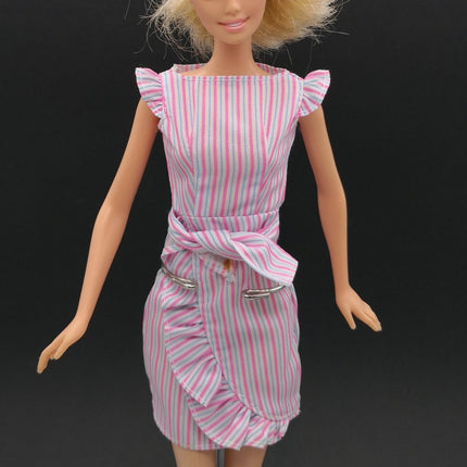 1/6 Scale Blue Pink Stripe Dress – 11" Figure Fashion for Jenny & Barbie (Pre-Owned)