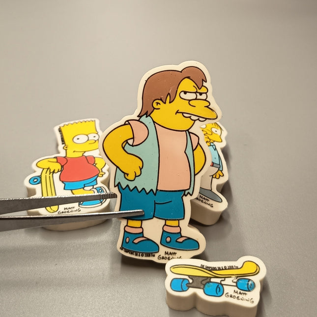 The Simpsons CLASSMATES ERASERS Lot of 4 Mini Figure 2008 Fox Toy RALPH NELSON