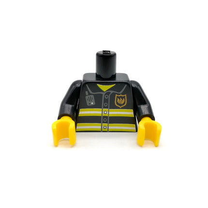 LEGO City Minifig Fireman Uniform Gold Badge Radio Torso – cty0004 (Pre-Owned)