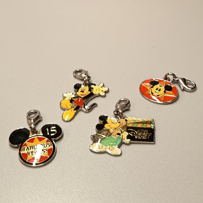 Disney Store Japan 15th Anniversary Mickey Charm Set – Lot of 4 (Pre-Owned)