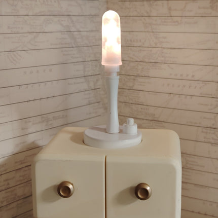 Re-Ment 1:6 Retro Lamp & Dresser with Light – 7" Dollhouse Chest/Nightstand