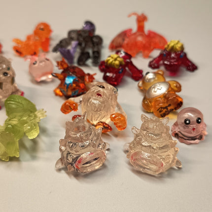 Digimon Lot of 18 CLEAR 1" Mini Figure Digital Monster Toy ~ READ DESCRIPTION