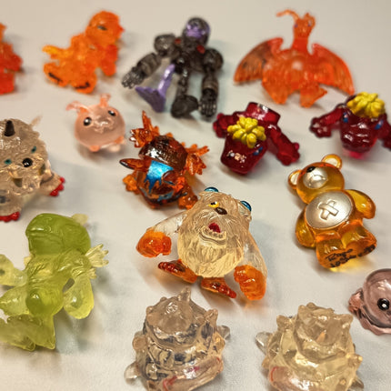 Digimon Lot of 18 CLEAR 1" Mini Figure Digital Monster Toy ~ READ DESCRIPTION