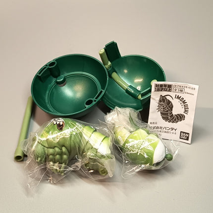 Bandai Japan Dango Mushi ASIAN SWALLOWTAIL CATERPILLAR Insect Toy Figure w STAND