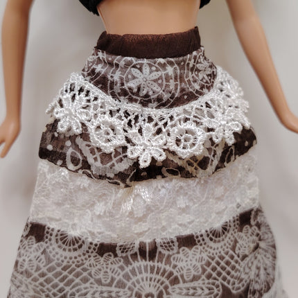 1/6 Scale Brown & White Lace Skirt – Cottage Style (Pre-Owned)