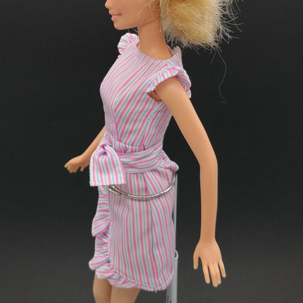 1/6 Scale Blue Pink Stripe Dress – 11" Figure Fashion for Jenny & Barbie (Pre-Owned)