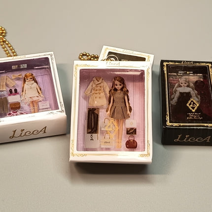 Miniature Licca-chan Doll Box Figures 1.75" Keychain Charms – Lot of 5 (Pre-Owned)