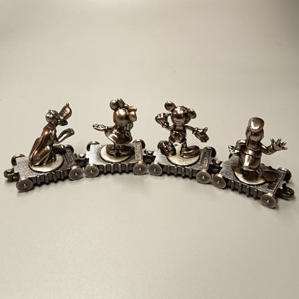 Disney Dark Metal Diecast Train – Lot of 4 Mickey & Minnie Figures (Pre-Owned)