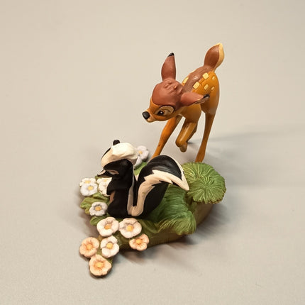 Disney Bambi Deer with Flower Skunk – 2" Diorama Figure (TOMY, Pre-Owned)