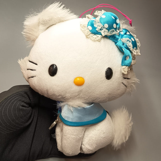 Sanrio Charmmy Kitty with Blue Polkadot Bow – 6" Plush (2005) (Pre-Owned)