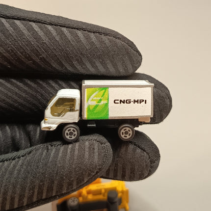 Micro Miniature Car Lot of 3 – Road Construction & Delivery Trucks (Pre-Owned)