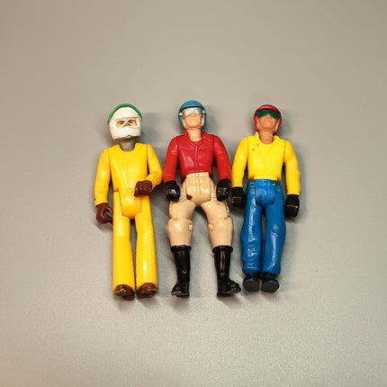 Vintage 70s Adventure People RACE CAR DRIVER Lot of 3 Mini Figure Fisher Price