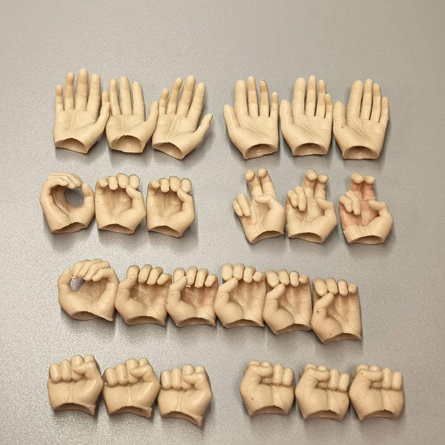 1/6 Scale Hands Unpainted Part – Lot of 24 for 12" Figure (Pre-Owned)