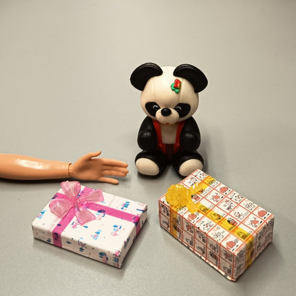 Kenelephant Panda Toy & Gift Boxes Lot – Dollhouse / Barbie Party Present (Pre-Owned)