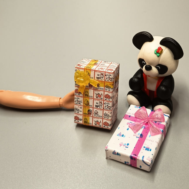 Kenelephant Panda Toy & Gift Boxes Lot – Dollhouse / Barbie Party Present (Pre-Owned)