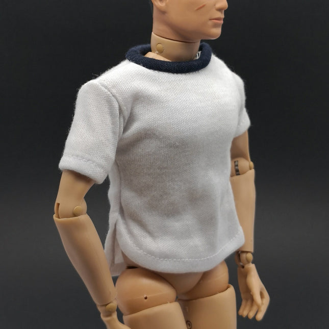 1/6 Scale Male White Crew Neck Short Sleeves T-Shirt – for 12" Figure (Pre-Owned)