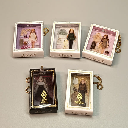 Miniature Licca-chan Doll Box Figures 1.75" Keychain Charms – Lot of 5 (Pre-Owned)