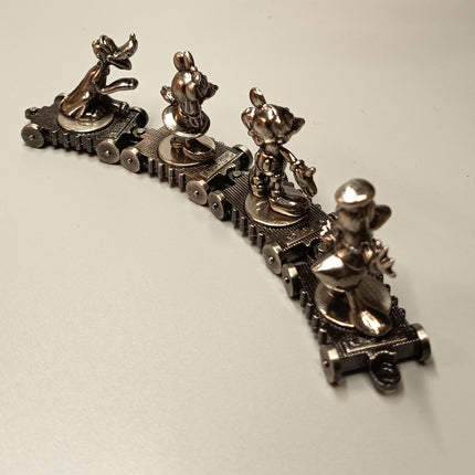 Disney Dark Metal Diecast Train – Lot of 4 Mickey & Minnie Figures (Pre-Owned)