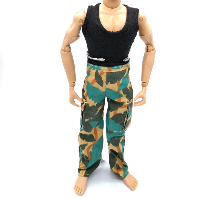1/6 Scale Male Casual Black Tank Top & Green Camo Pants – for 12" Figure (Pre-Owned)