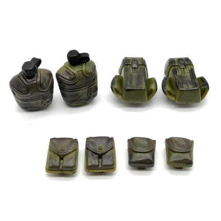 1/6 Scale Lot of 8 Green Pouch & Canteen – Belt Accessories (Pre-Owned)