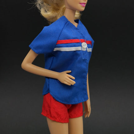 Mattel Barbie Sports Baseball Outfit – Blue & Red (Pre-Owned)