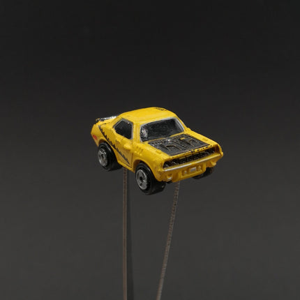 Vintage Micro Machines 1971 Plymouth Barracuda – 1986 Galoob Yellow Black Stripe (Pre-Owned)