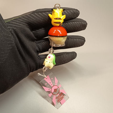 Pokemon Pikachu & Chikorita Wind Chime – Hanging Decor (Banpresto, Pre-Owned)