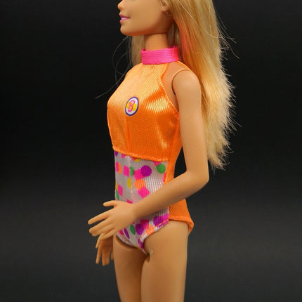 Mattel Barbie 90s Neon Orange Swimsuit – One-Piece (Pre-Owned)