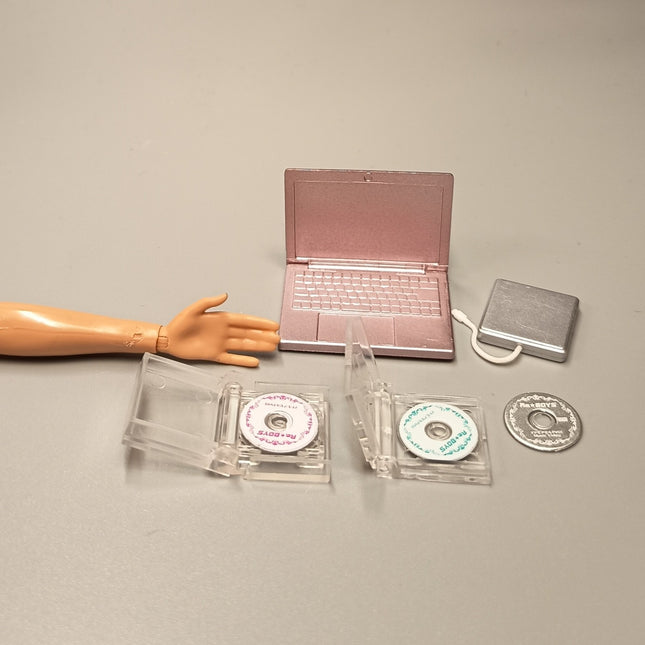 Re-Ment Miniature Pink Laptop with CD-ROM & Disc – Tech Mini (Pre-Owned)