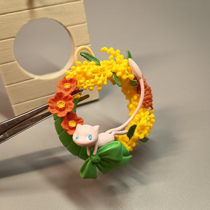 Re-ment Pokemon Wreath Collection Mew 3.5" Mini Figure – Autumn Decor (Pre-Owned)