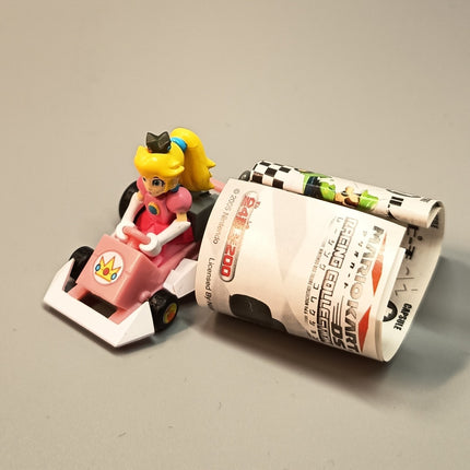 Mario Kart DS Racing Collection PEACH 2" Mini Figure PULL BACK CAR Toy Yujin