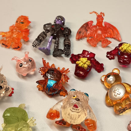 Digimon Lot of 18 CLEAR 1" Mini Figure Digital Monster Toy ~ READ DESCRIPTION