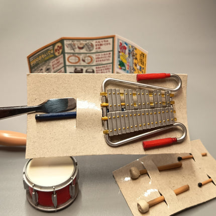 Xylophone & Drum 2" Miniatures – Dollhouse Music Lesson Instruments (Pre-Owned)
