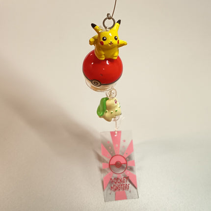 Pokemon Pikachu & Chikorita Wind Chime – Hanging Decor (Banpresto, Pre-Owned)