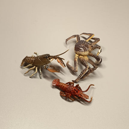 Yujin Realistic Miniature Lobster Crayfish King Crab – Lot of 3 (Pre-Owned)