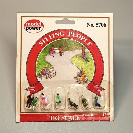 1/87 HO Scale Miniature Sitting People – 6pcs Hand Painted Railroad Figures (Pre-Owned)