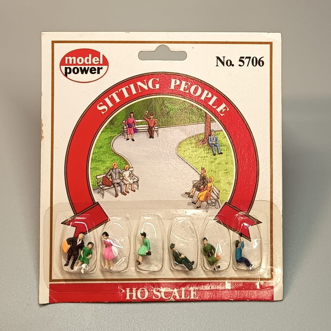 1/87 HO Scale Miniature Sitting People – 6pcs Hand Painted Railroad Figures (Pre-Owned)