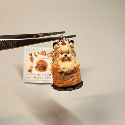 Miniature Yorkshire Terrier Puppy Bread 1.5" Keychain Charm – Dollhouse Toy (Pre-Owned)