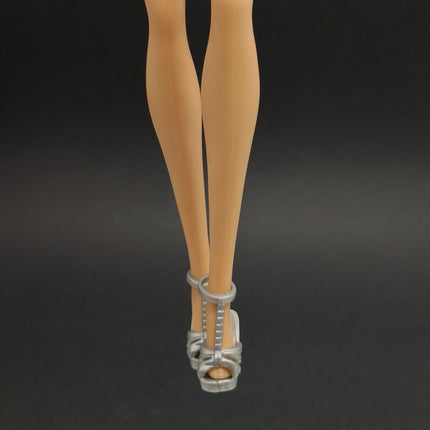 1/6 Scale Gray Strappy Sandal Heels with Ankle Strap – for 11" Doll (Pre-Owned)