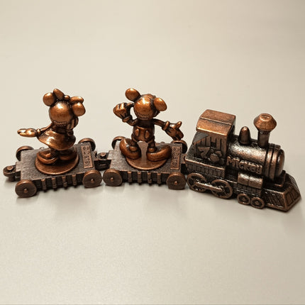 Disney Brass Diecast Metal Mascot – Mickey & Minnie 1.25" (Pre-Owned)