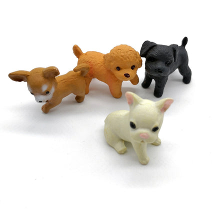 Lot of 4 Miniature Puppies – 1" Figure (Chihuahua Poodle, Pre-Owned)