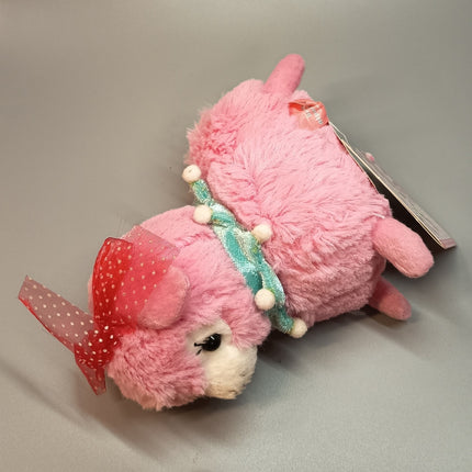 Amuse Baby Alpaca Pink Strawberry Alpacasso 5.5" Plush with Bow (Tagged)
