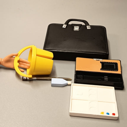 Color Palette Tray & Pencil Case Miniature – Dollhouse School Stationery (Pre-Owned)