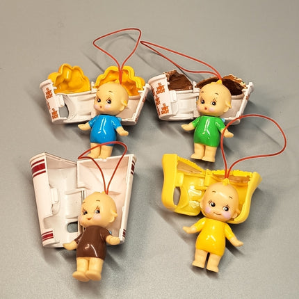 Kewpie Baby x 7-Eleven Cup Noodles Fish Ball – 2" Keychain Lot (Pre-Owned)