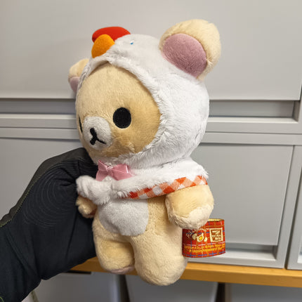 San-X Rilakkuma White Bear in White Cape (as Chicken) – 7" Plush (Pre-Owned)