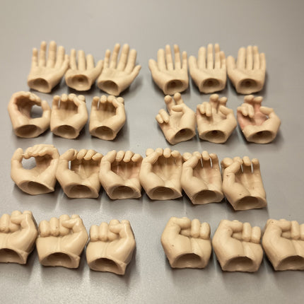 1/6 Scale Hands Unpainted Part – Lot of 24 for 12" Figure (Pre-Owned)