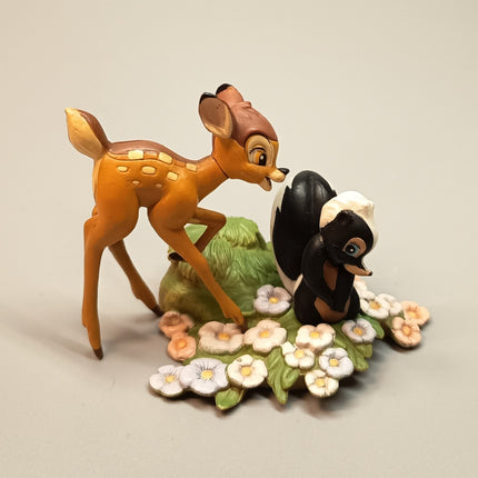 Disney Bambi Deer with Flower Skunk – 2" Diorama Figure (TOMY, Pre-Owned)