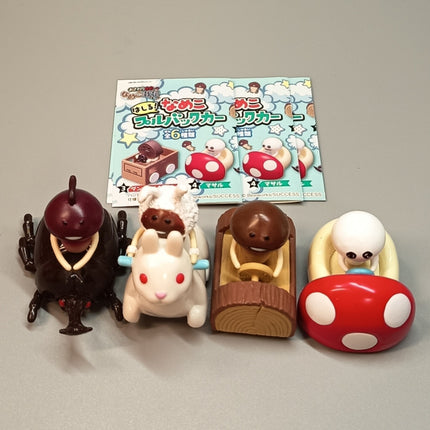 Nameko Mushroom Garden Mushroom Driving – Lot of 4 Pull Back Cars (Re-ment, Pre-Owned)